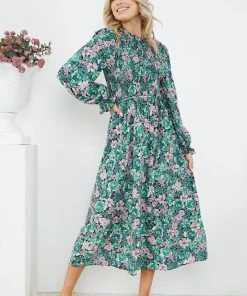 Style Box Holta Dress - Green Floral