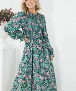 Style Box Holta Dress - Green Floral