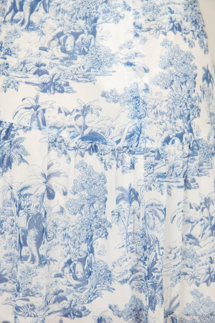 YH & Co (Chloe Yip) Hydie Skirt - Blue Floral CLOTHING 7 YH & Co (Chloe Yip) Hydie Skirt - Blue Floral CLOTHING