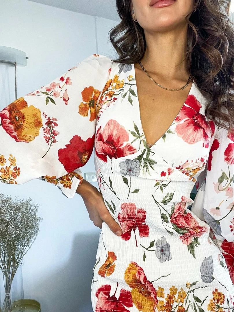 Wild Ginger Casual Dresses Juanita Dress - White Floral 4 Wild Ginger Casual Dresses Juanita Dress - White Floral