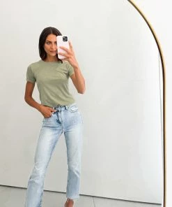 Sunny Girl Primed Top - Khaki CLOTHING