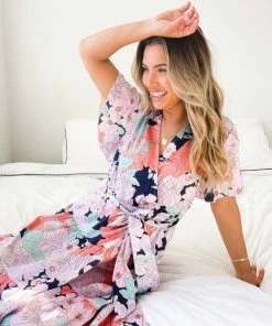 Ebby And I Given Dress - Orange Floral DRESSES