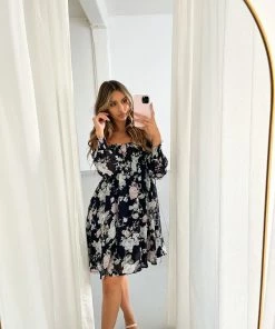 Miracle Fashion Starla Dress - Navy Floral 14 Miracle Fashion Starla Dress - Navy Floral