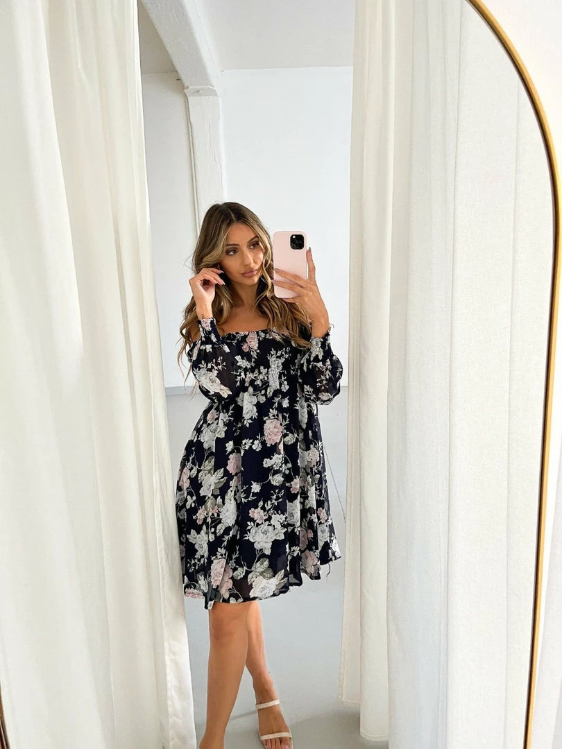 Miracle Fashion Starla Dress - Navy Floral 8 Miracle Fashion Starla Dress - Navy Floral