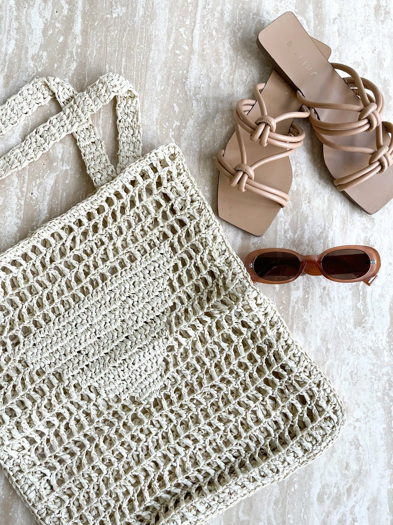 Angel Whisper Raffia Beach Tote Bag - Natural 3 Angel Whisper Raffia Beach Tote Bag - Natural