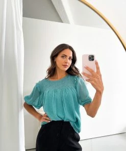 Miracle Fashion Georgette Top - Green 12 Miracle Fashion Georgette Top - Green