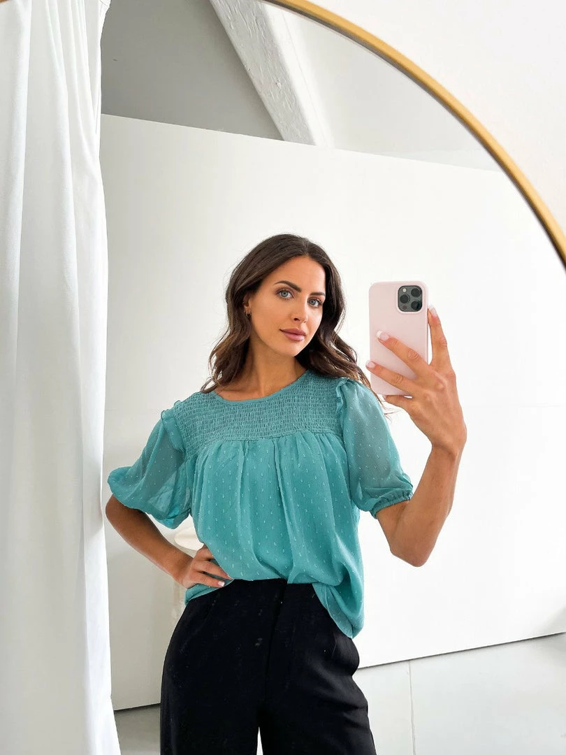 Miracle Fashion Georgette Top - Green 7 Miracle Fashion Georgette Top - Green