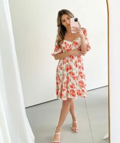 Pink Diamond DRESSES Flurry Dress - White Print