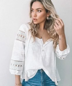 Rock Denim Maternity Dresses Doctrine Blouse - White