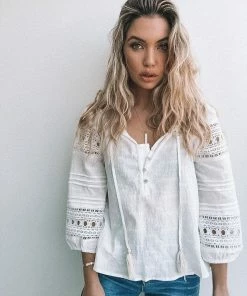 Rock Denim Maternity Dresses Doctrine Blouse - White