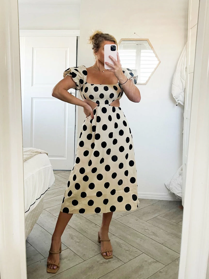 Reverse DRESSES Evangeline Dress - Beige Spot 8 Reverse DRESSES Evangeline Dress - Beige Spot