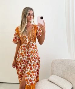 HQ Fashion Ersilia Dress - Mustard Print 12 HQ Fashion Ersilia Dress - Mustard Print