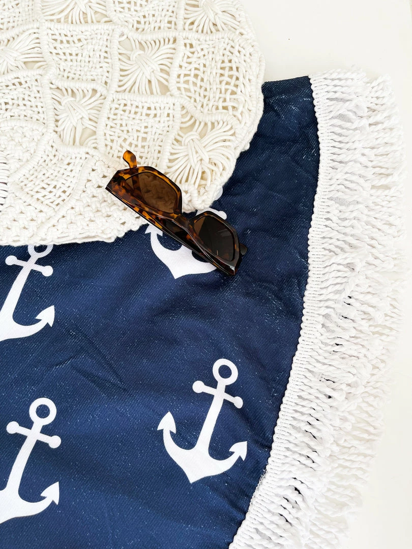 Alibaba ACCESSORIES Anchor Towel - Blue Print 4 Alibaba ACCESSORIES Anchor Towel - Blue Print