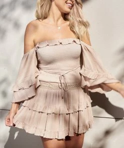 Evermore Fashion Vina Dress - Beige DRESSES