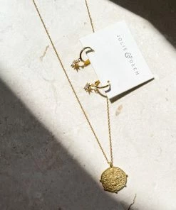 Jolie & Deen Aztec Coin Necklace - Gold Jewelry
