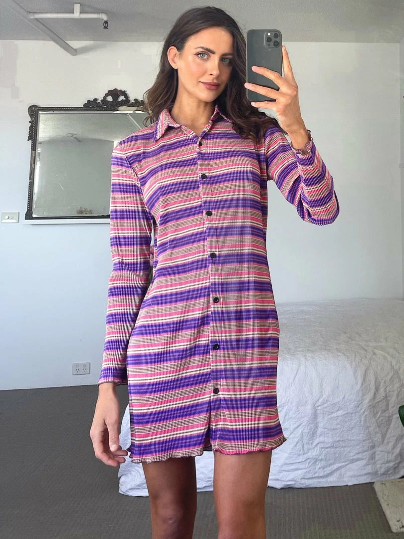 Reverse DRESSES Callidora Dress - Purple Stripe 4 Reverse DRESSES Callidora Dress - Purple Stripe
