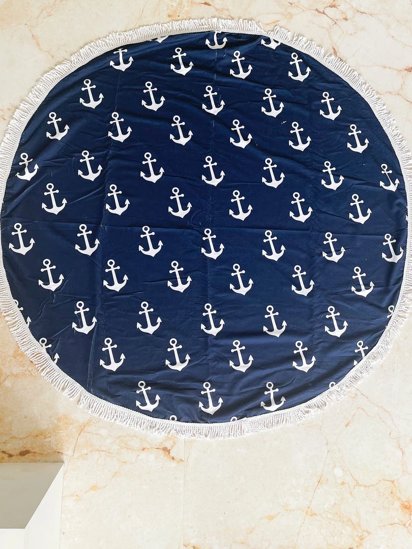 Alibaba ACCESSORIES Anchor Towel - Blue Print 3 Alibaba ACCESSORIES Anchor Towel - Blue Print
