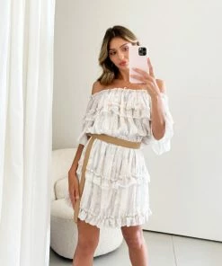 Pink Diamond DRESSES Daisha Dress - White Print 13 Pink Diamond DRESSES Daisha Dress - White Print