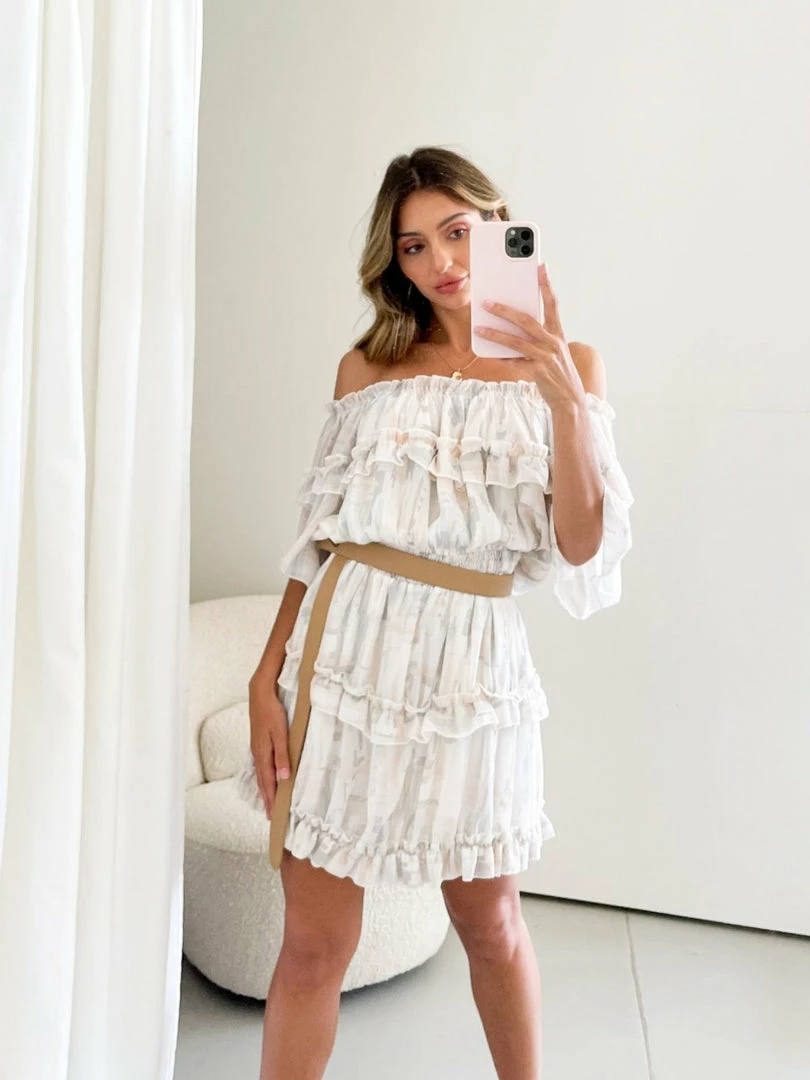 Pink Diamond DRESSES Daisha Dress - White Print 8 Pink Diamond DRESSES Daisha Dress - White Print