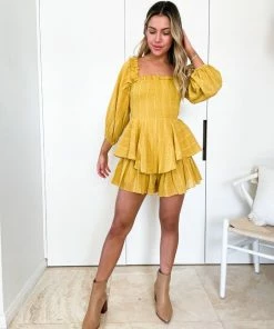 Willo Fashion Tricia Dress - Mustard DRESSES