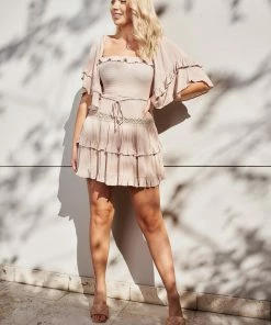 Evermore Fashion Vina Dress - Beige DRESSES