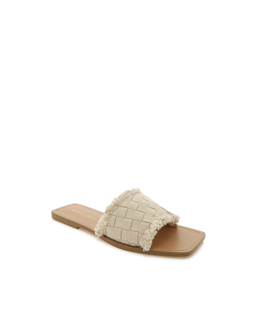 Billini Shoes Footwear Ishka Slides - Cream Woven 3 Billini Shoes Footwear Ishka Slides - Cream Woven