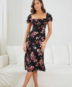 Wild Ginger Idalia Dress - Black Floral