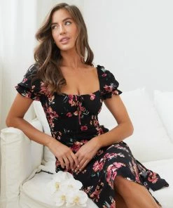 Wild Ginger Idalia Dress - Black Floral