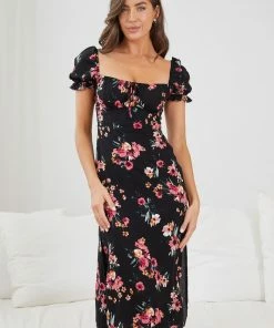 Wild Ginger Idalia Dress - Black Floral