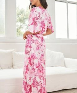 Global Fashion House Idoya Dress - Pink Floral DRESSES