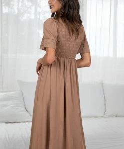 Qtrend Fashion PTY LTD Iolana Dress - Tan 10 Qtrend Fashion PTY LTD Iolana Dress - Tan