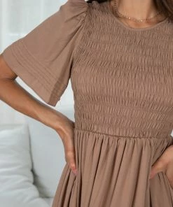 Qtrend Fashion PTY LTD Iolana Dress - Tan 14 Qtrend Fashion PTY LTD Iolana Dress - Tan