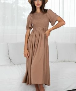 Qtrend Fashion PTY LTD Iolana Dress - Tan