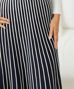 Spicy Sugar Itzel Knit Skirt - Navy Stripe CLOTHING