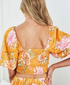 Qtrend Fashion PTY LTD Jayla Top - Orange Floral CLOTHING