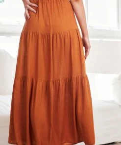 Qtrend Fashion PTY LTD CLOTHING Jayma Skirt - Rust 12 Qtrend Fashion PTY LTD CLOTHING Jayma Skirt - Rust