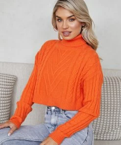 Pink Diamond Jumpers & Sweaters Jenice Knit - Orange