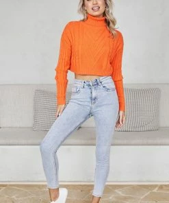 Pink Diamond Jumpers & Sweaters Jenice Knit - Orange