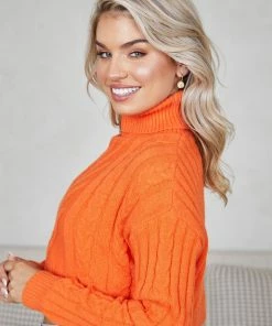 Pink Diamond Jumpers & Sweaters Jenice Knit - Orange