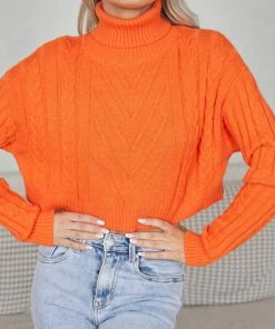 Pink Diamond Jumpers & Sweaters Jenice Knit - Orange
