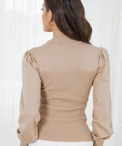 Sunny Girl Jericha Knit Top - Latte CLOTHING