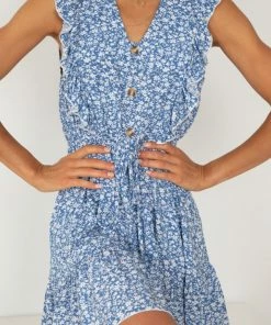 HQ Fashion DRESSES Jimena Dress - Blue Print