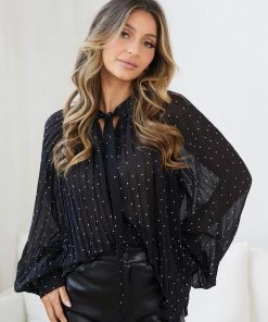 Spicy Sugar Jimesh Blouse - Black Spot CLOTHING