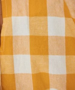 Sunny Girl Josepha Top - Tangerine Check CLOTHING