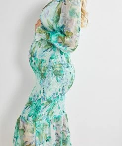 Wild Ginger Juanita Dress - Green Floral