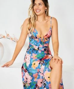 Qtrend Fashion PTY LTD DRESSES Karago Dress - Blue Print