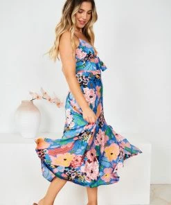 Qtrend Fashion PTY LTD DRESSES Karago Dress - Blue Print