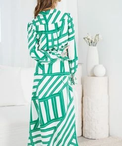 Wild Ginger DRESSES Kadence Dress - Green Print