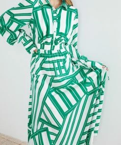 Wild Ginger DRESSES Kadence Dress - Green Print