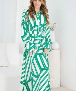 Wild Ginger DRESSES Kadence Dress - Green Print